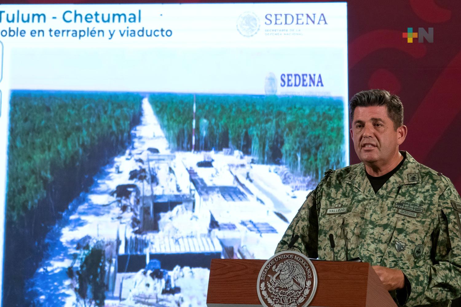 Sedena refrenda compromiso de construir tramos 5 norte, 6 y 7 del Tren Maya