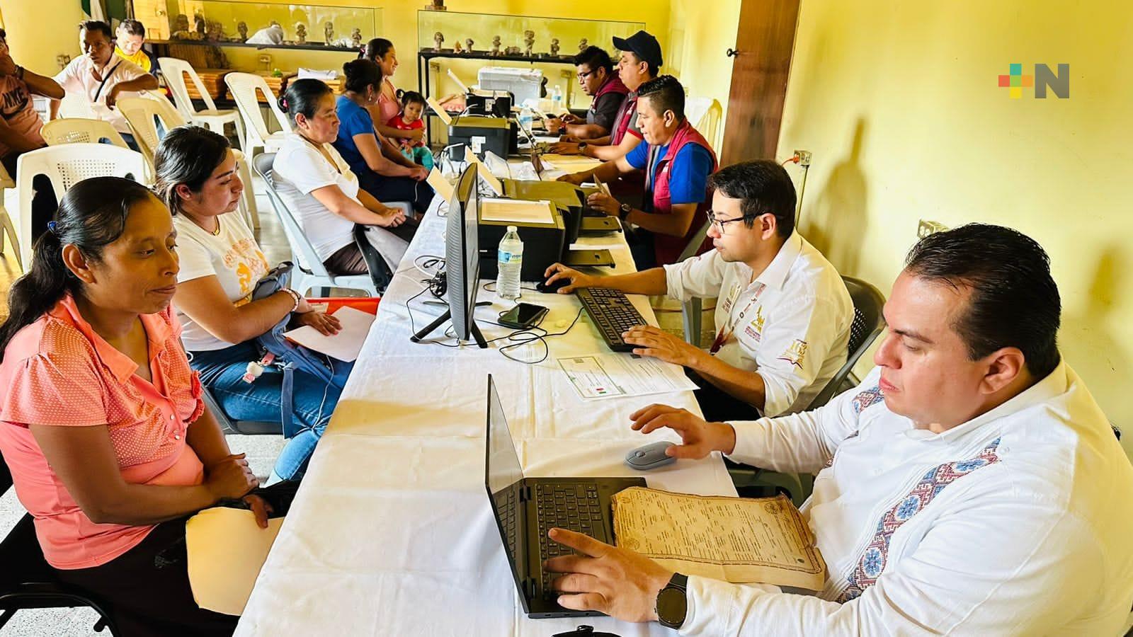 Más de 2 mil 500 servicios otorgan las Brigadas Itinerantes del Registro Civil en Coetzala y Naranjal