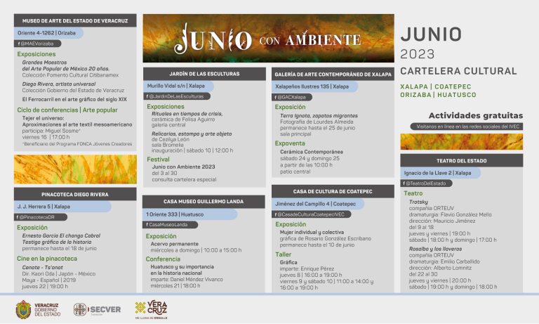 Presenta IVEC una nutrida cartelera de actividades durante el mes de junio