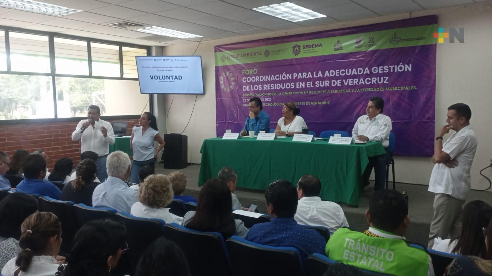Realizan foro sobre generación de residuos en empresas y municipios