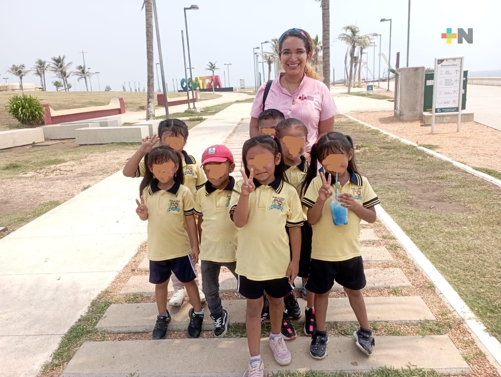 Para conocer más de la cultura Olmeca, pequeños de preescolar visitaron Coatzacoalcos