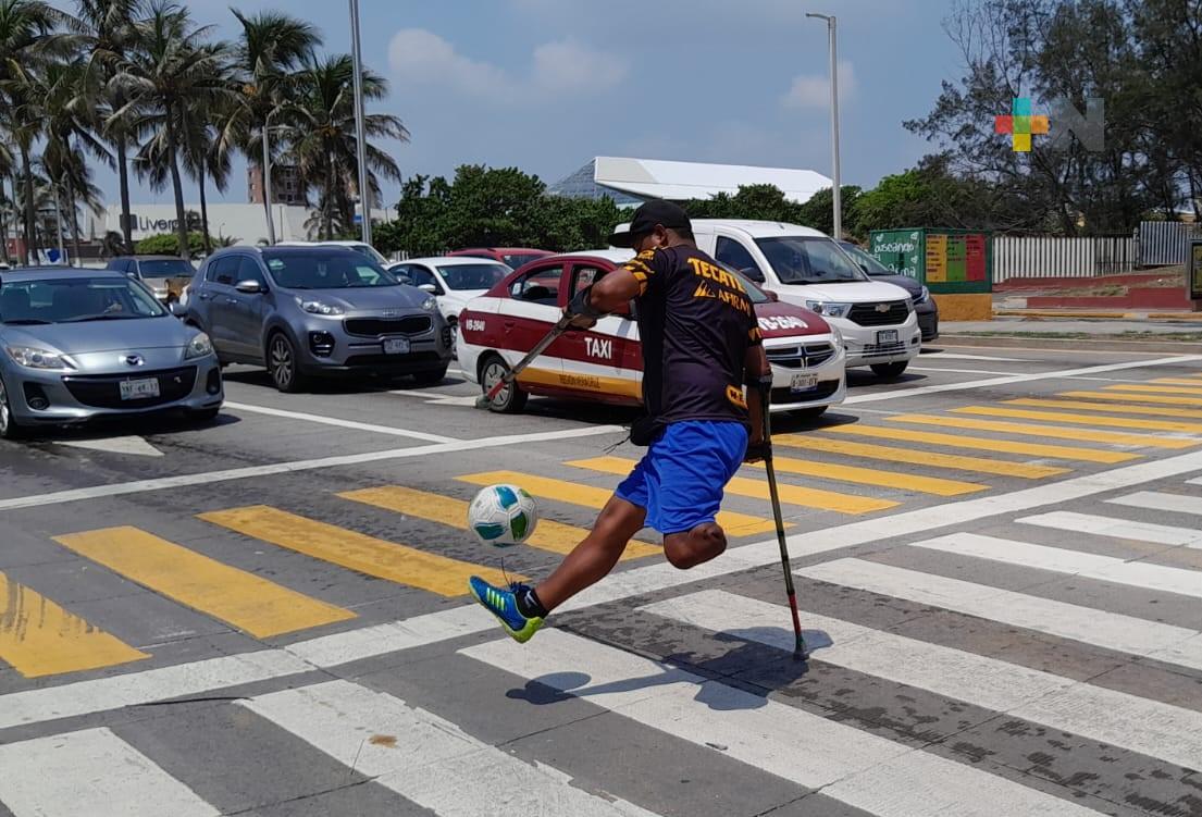 Sueña «El Dominator Mocho» con llegar a Selección Mexicana de Futbol de Amputados
