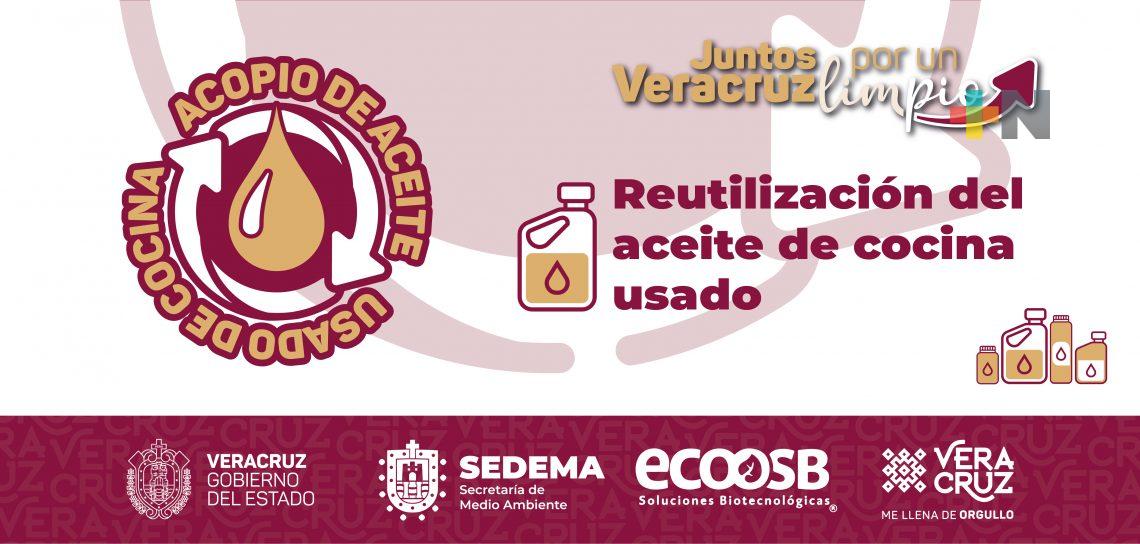 Sedema emprende campaña «Juntos por un Veracruz limpio» para reciclar aceite