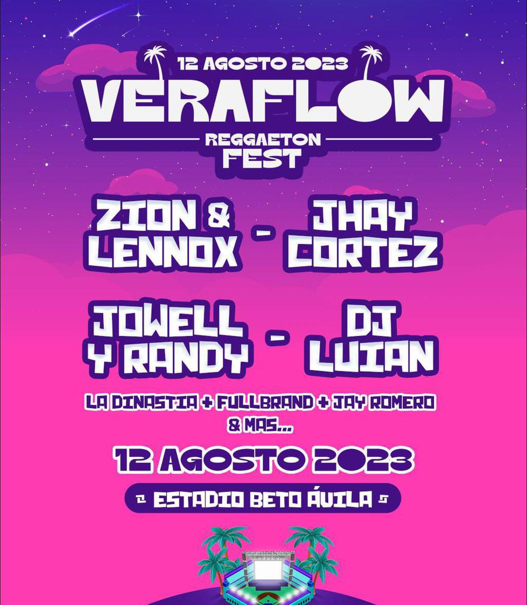 Alistan «Veraflow Reggaeton FEST» para el 12 de agosto