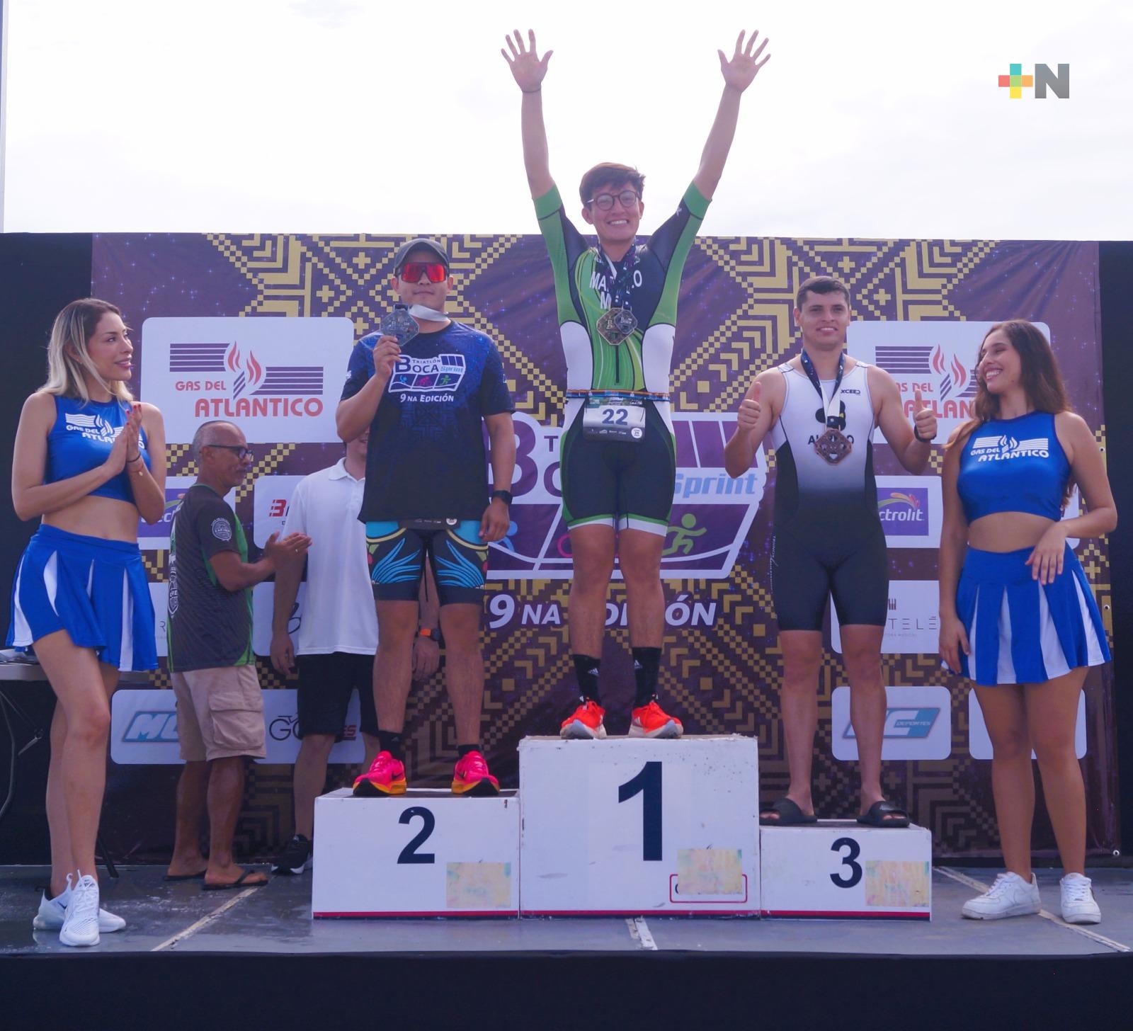 Conquistan Paola Zárate y Alejandro Pérez el Triatlón Sprint Boca, 9a edición