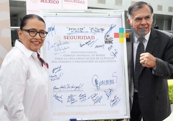Firman convenio SSPC y WBC para impartir clínicas deportivas y prevenir adicciones