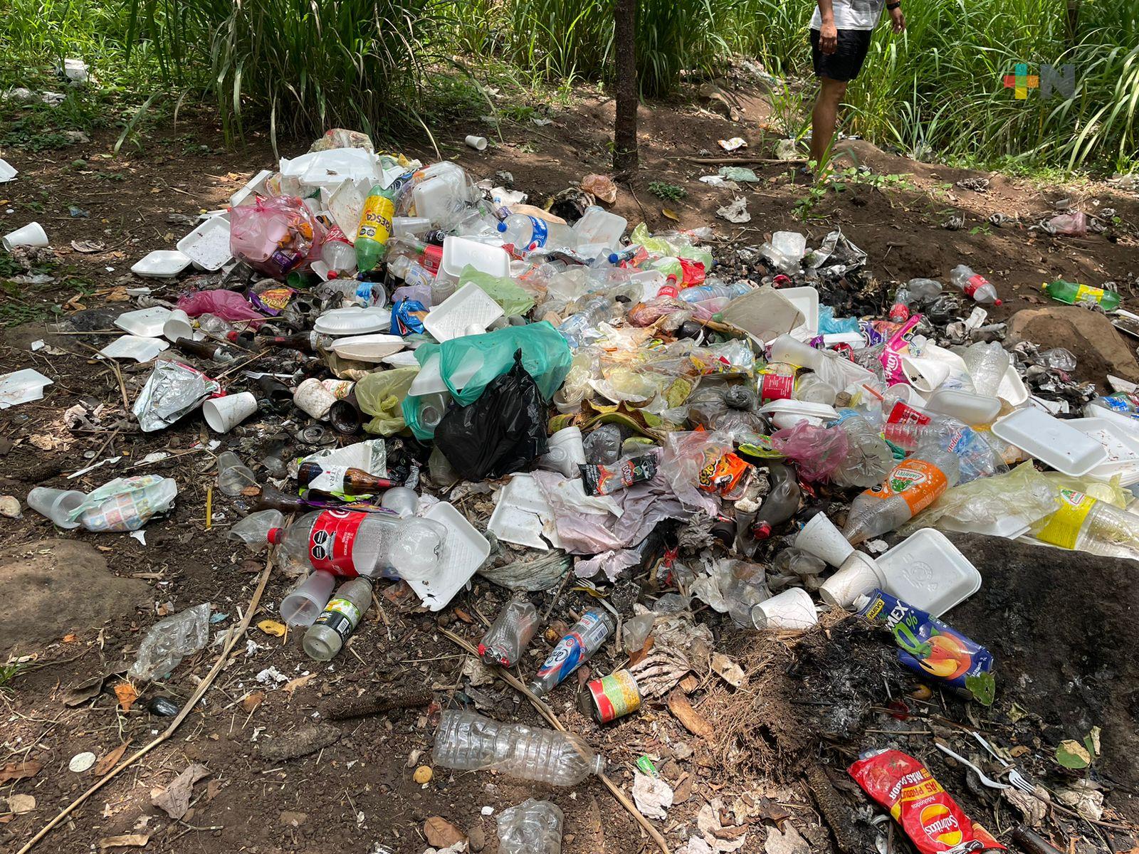 Bañistas contaminan cascadas de San Pedro Soteapan