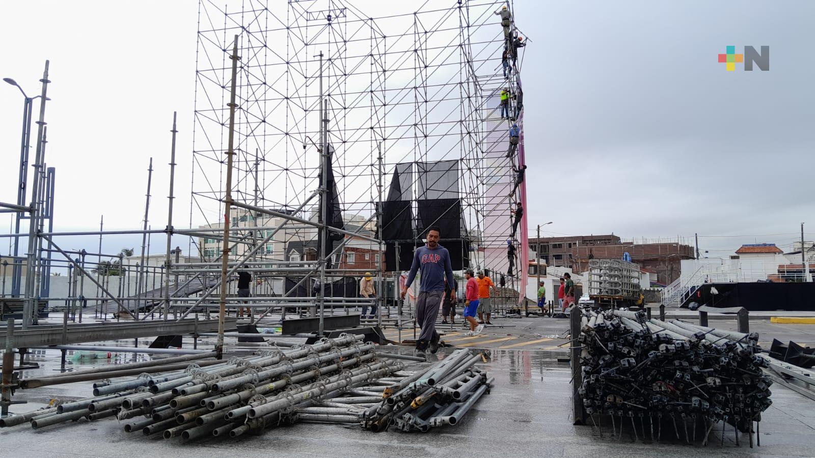 Continúa desmontaje del salsódromo de Boca del Río