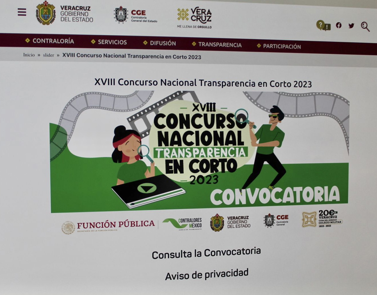 Continúa convocatoria para Concurso Nacional de Transparencia en Corto 2023