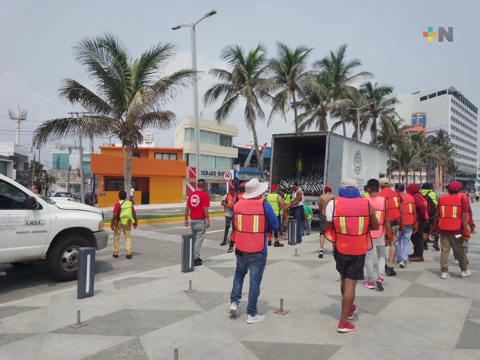 Inicia instalación de gradas para el carnaval de Veracruz