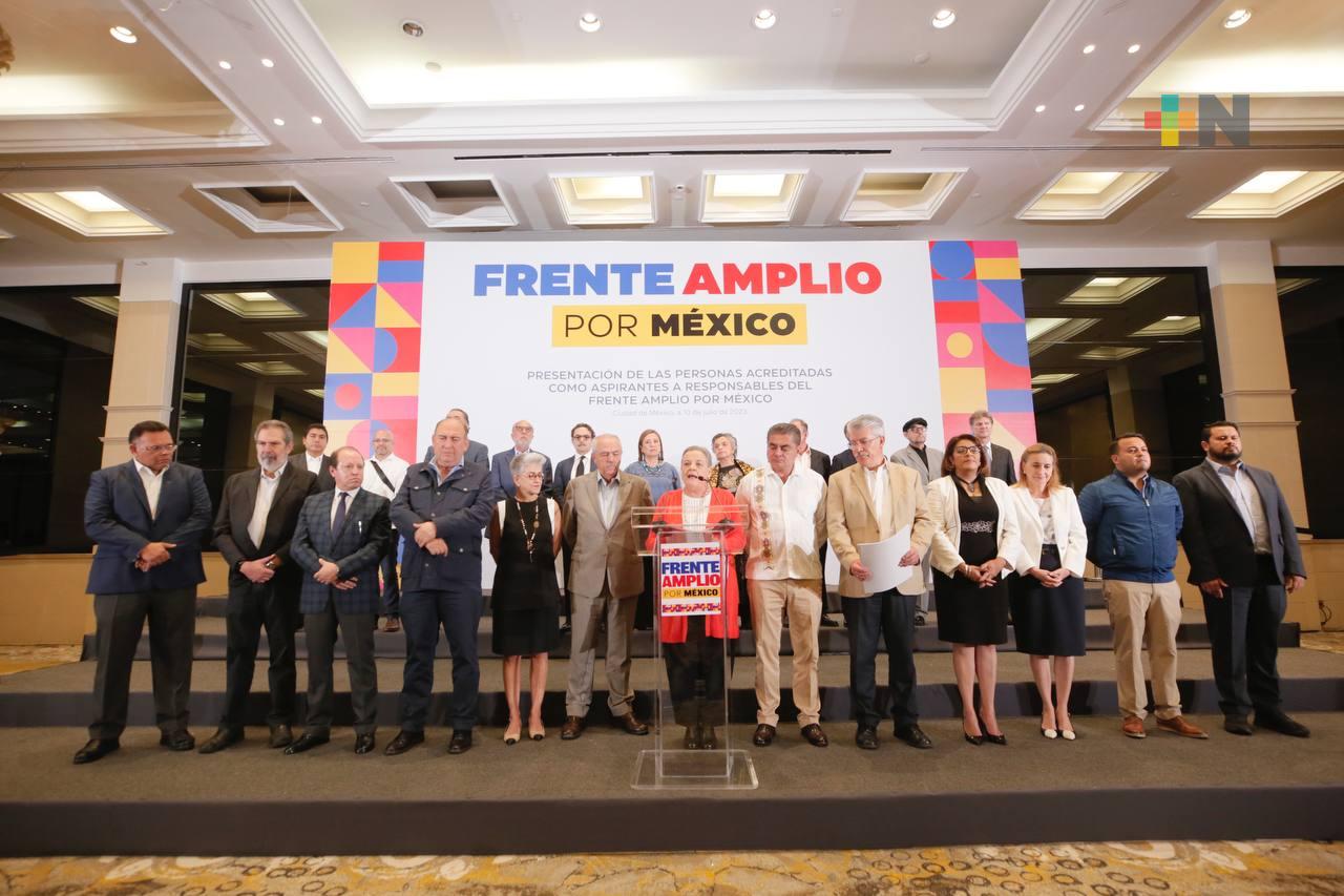 13 aspirantes pasan a segunda etapa en Frente Amplio por México