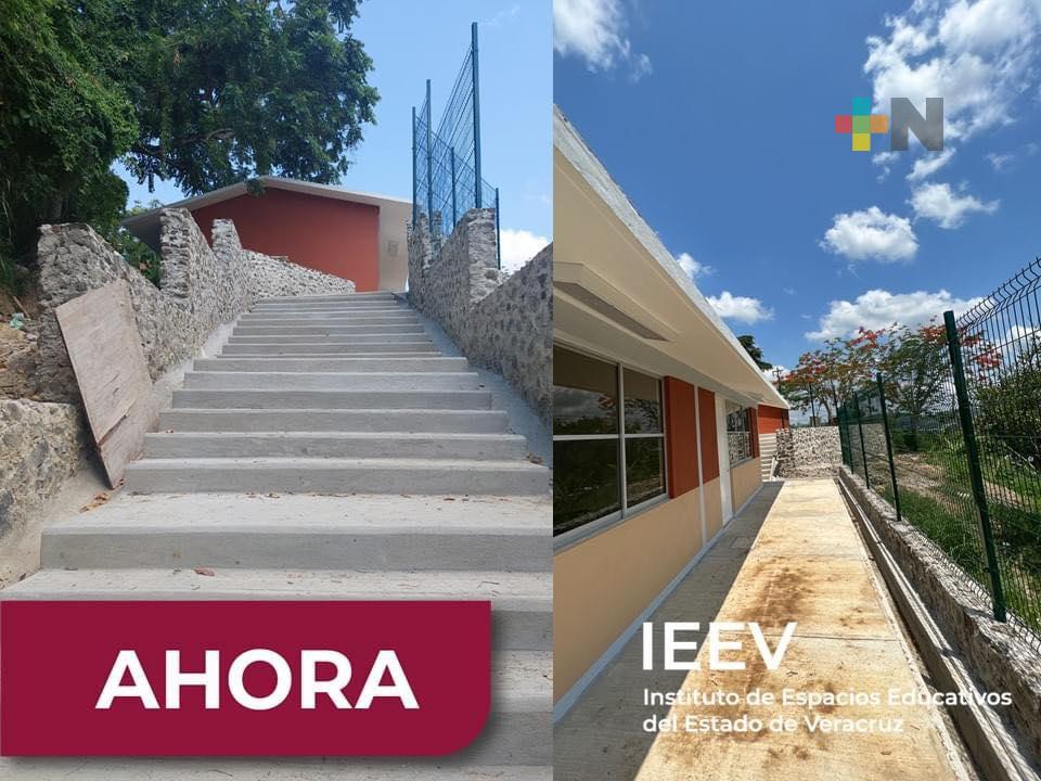 Presume Gobernador nuevas aulas y espacios comunes de Telesecundaria en Poza Rica