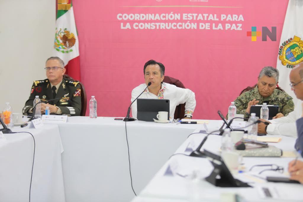 Encabeza el gobernador Cuitláhuac García la Mesa de Coesconpaz en Tuxpan