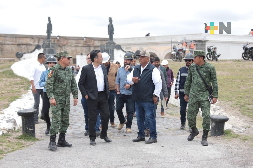 Supervisan Cuitláhuac García y el secretario de Gobierno,Eric Cisneros rehabilitación en Fortaleza de San Carlos