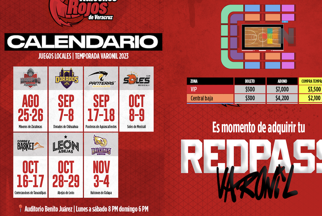 Halcones Rojos pone a la venta abonos para temporada de LNBP varonil 2023
