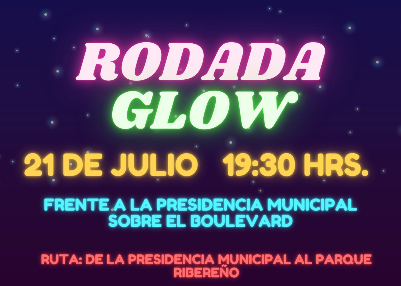 En Tuxpan convocan a «Rodada Nocturna GLOW»