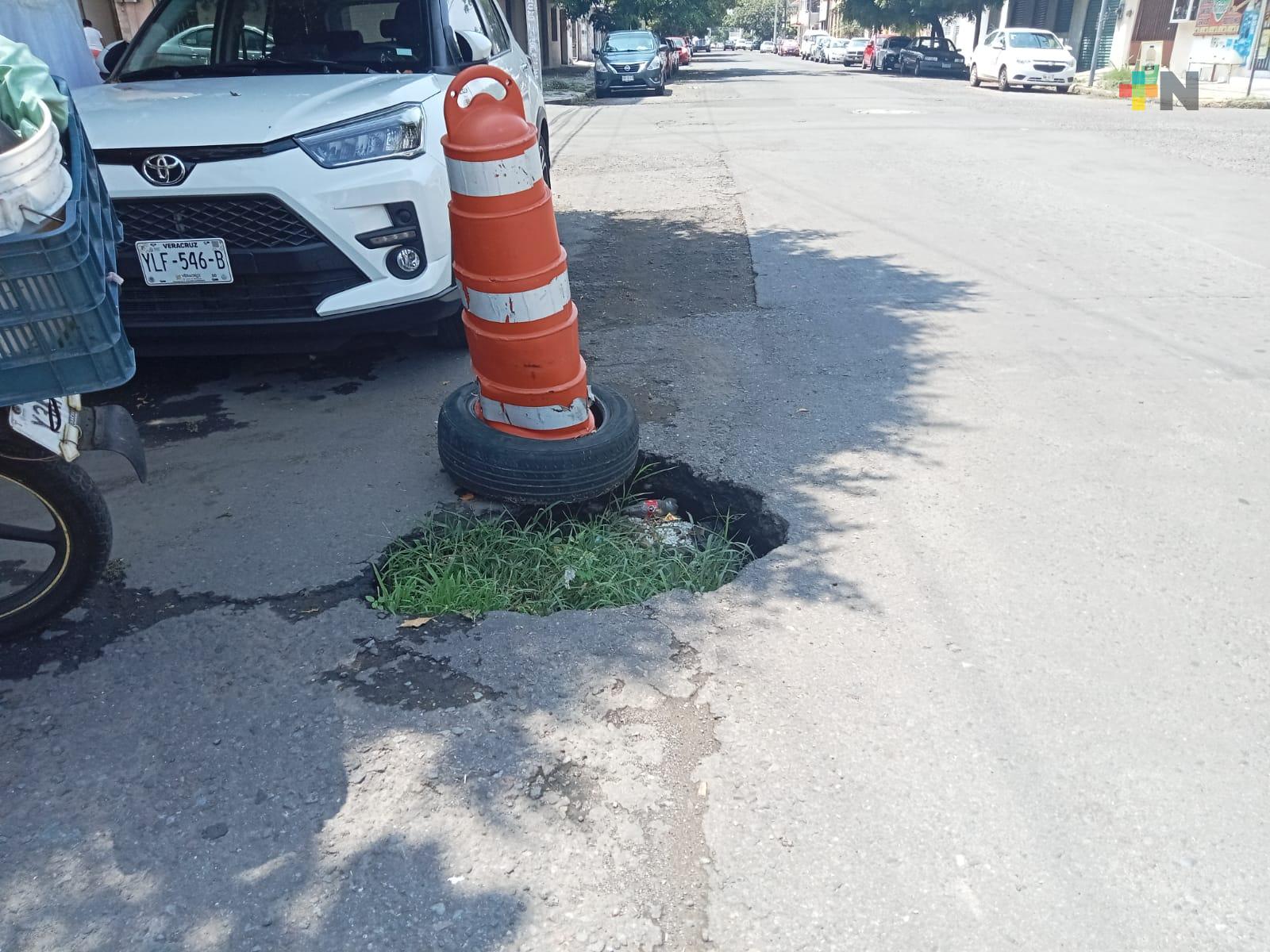Socavones van en aumento en municipio de Veracruz; ahora en avenida Guerrero