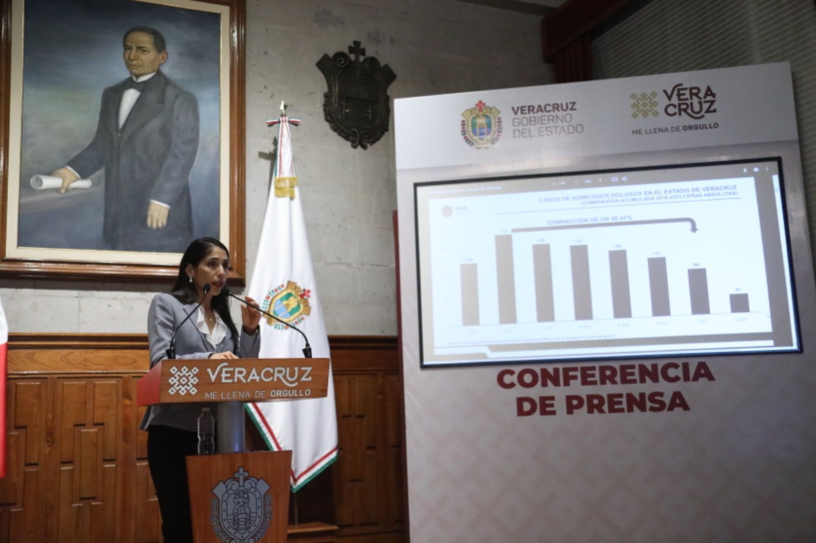 Delitos de alto impacto en Veracruz, van a la baja: Verónica Hernández Giadáns