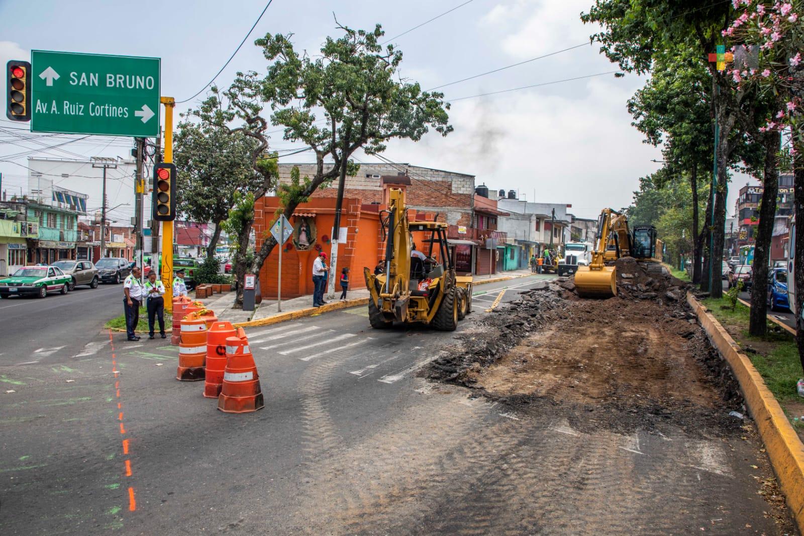 Inicia rehabilitación de la avenida Ruiz Cortines en segunda etapa
