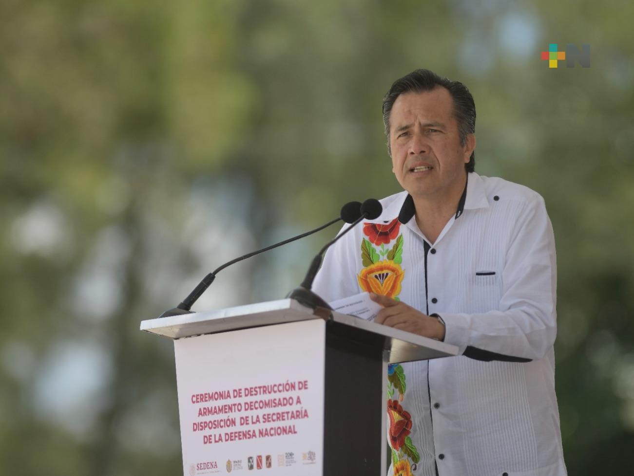 Destrucción de armas, un paso más hacia la construcción de la paz: Gobernador