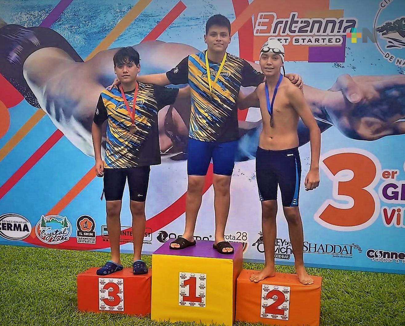 Gana Acuática Triracing fecha del Circuito Jarocho de Natación