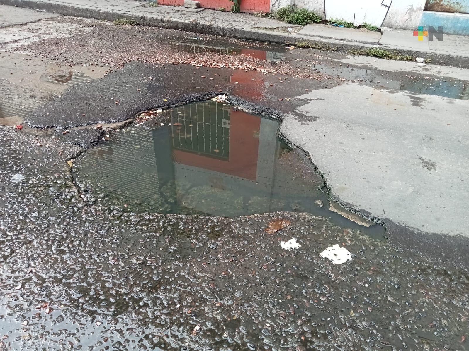 Reportan bache en calle Heroico Colegio Militar de Veracruz puerto