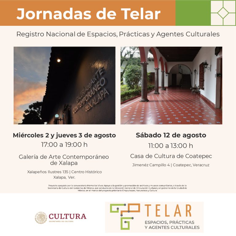 Secretaría de Cultura y el IVEC invitan a las jornadas de registro a la plataforma Telar, en Xalapa y Coatepec