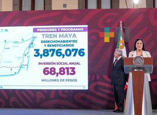 Pensiones y programas para el Bienestar en ruta del Tren Maya benefician a 3.9 millones de personas