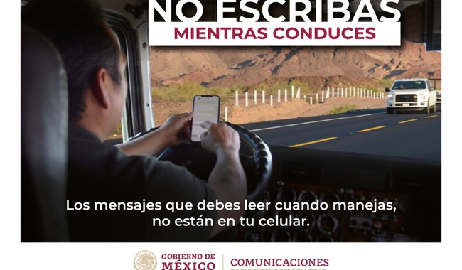 Utilizar cinturón de seguridad y no conducir a exceso de velocidad en carreteras: SICT