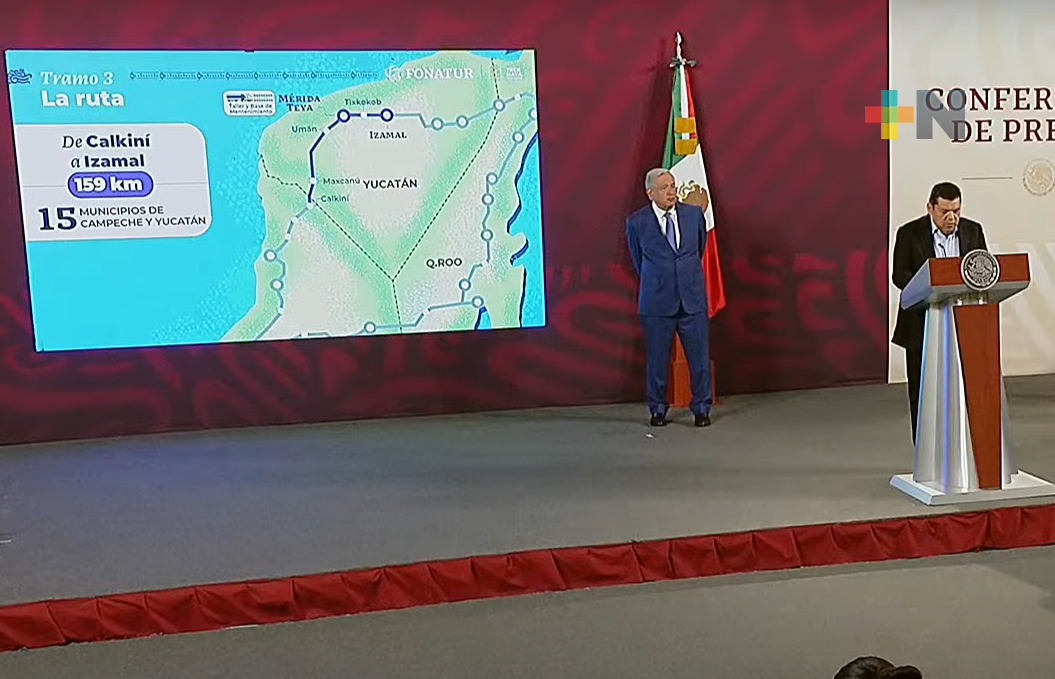 Tramo 3 del Tren Maya registra 95.5 por ciento de vía terminada: AMLO