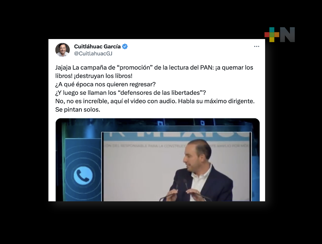 Los del PAN se pintan solos; critica Cuitláhuac García campaña contra libros de texto