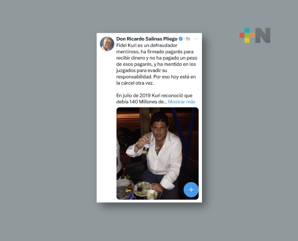 Fidel Kuri es un defraudador mentiroso por eso está en la cárcel otra vez: Salinas Pliego