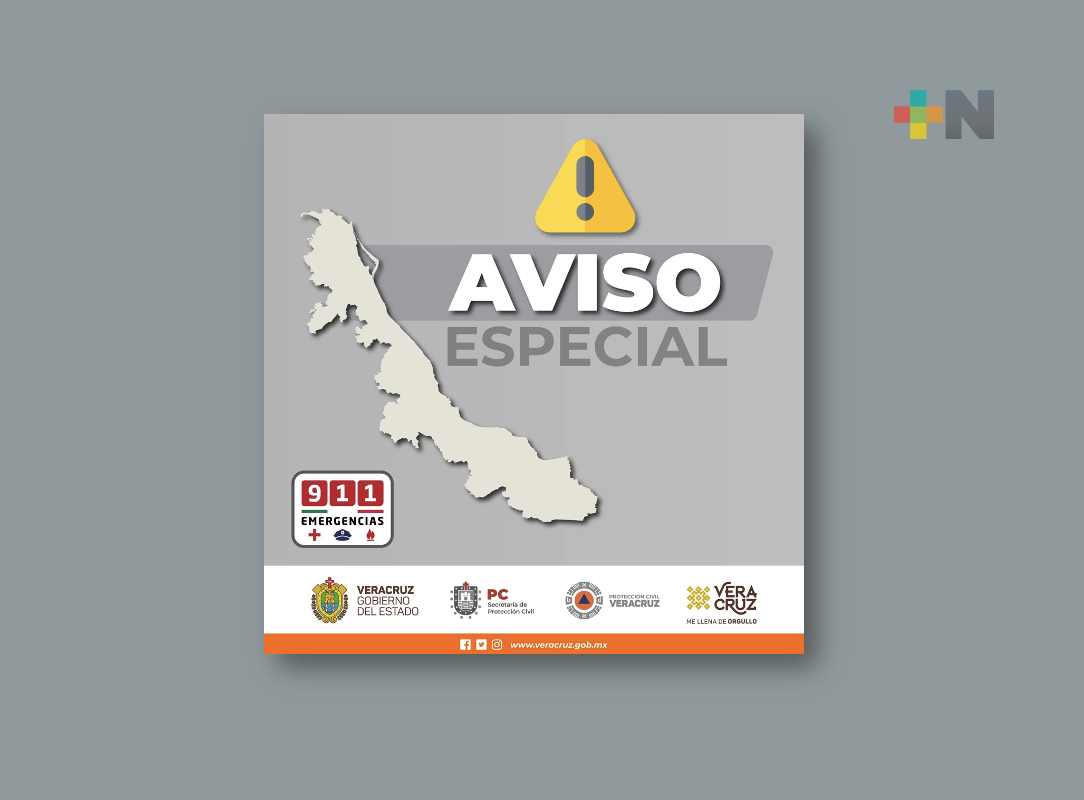 Gobierno estatal emite Aviso Especial por temporal lluvioso