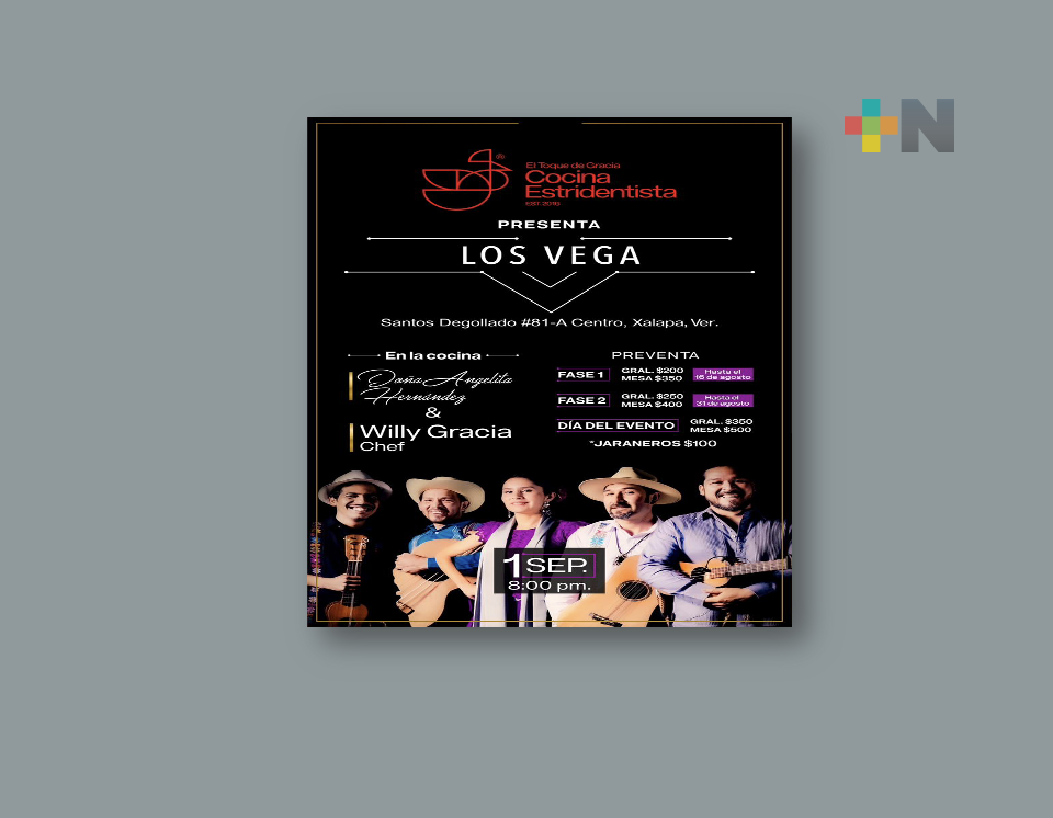 Los Vega regresan a Xalapa este viernes 1 de septiembre en «El Toque de Gracia»