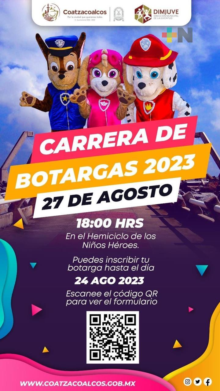 Instituto de la Juventud de Coatza invita a carrera de botargas el 27 de agosto