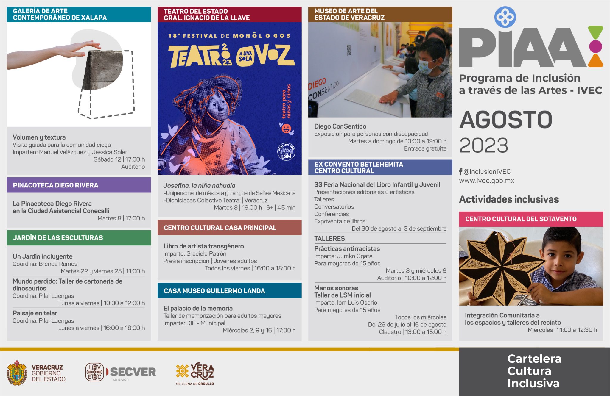 Presenta IVEC actividades artísticas y educativas con enfoque inclusivo durante agosto