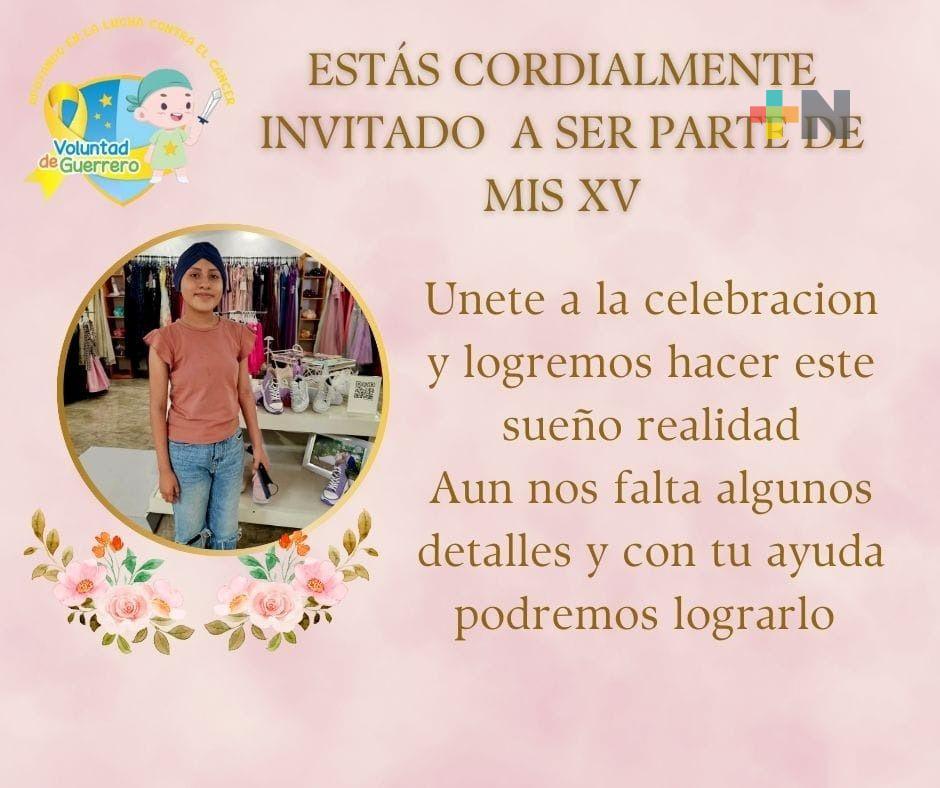 AC convoca a hacer donativos para regalar fiesta de XV años a menor con cáncer