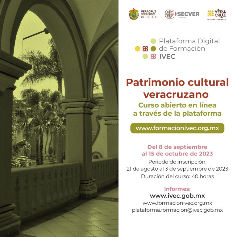 Invita IVEC a participar en el curso virtual “Patrimonio Cultural Veracruzano”