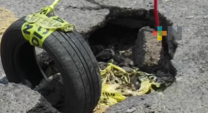 Reportan bache en calles Tuero Molina y Víctimas del 5 y 6 de julio en Veracruz puerto