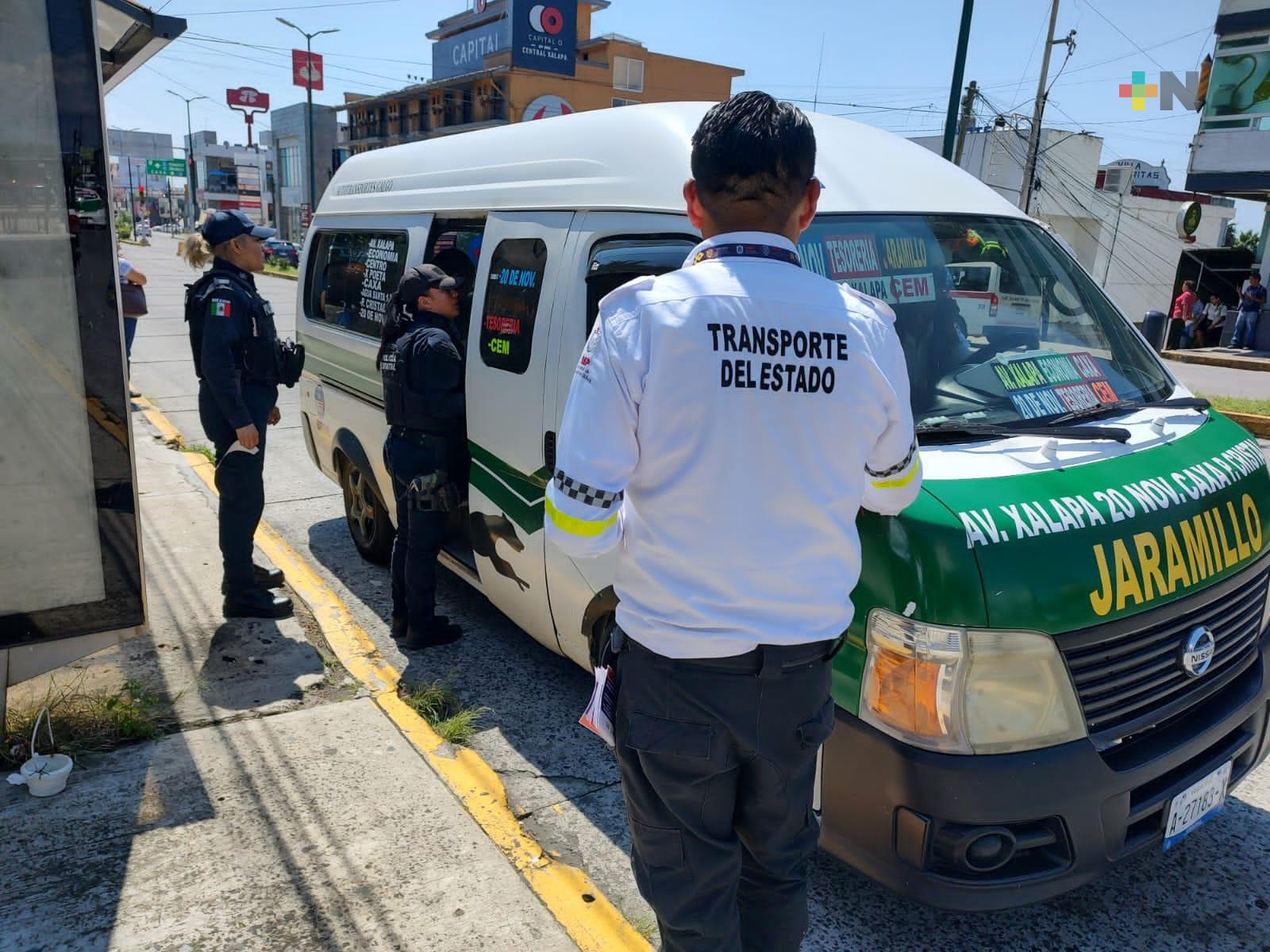 Transporte del Estado realizó operativo «Ruta segura con enfoque de género», en Xalapa