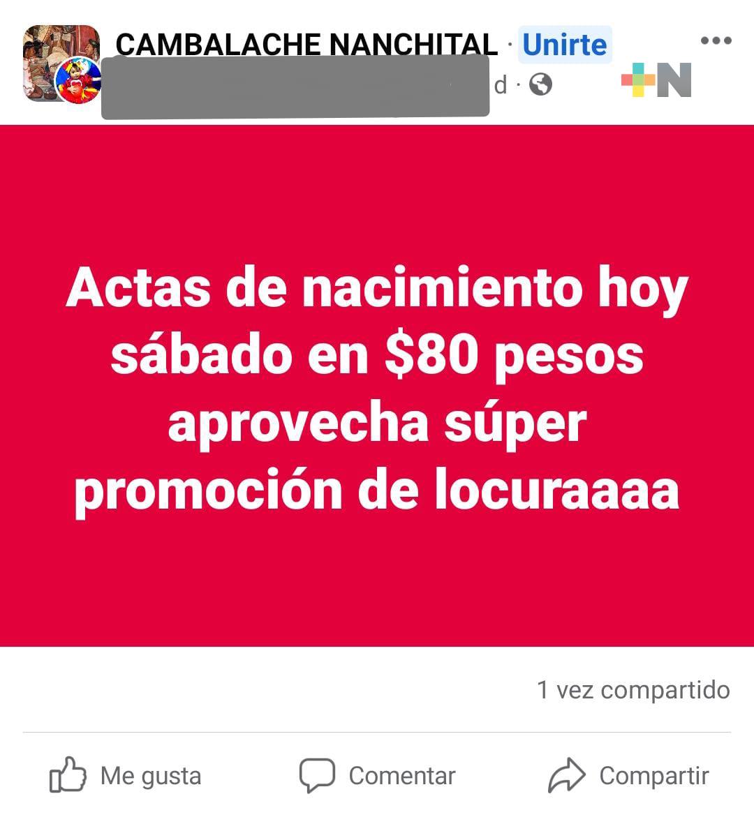Alertan sobre venta de actas de matrimonio y nacimiento apócrifas en Nanchital
