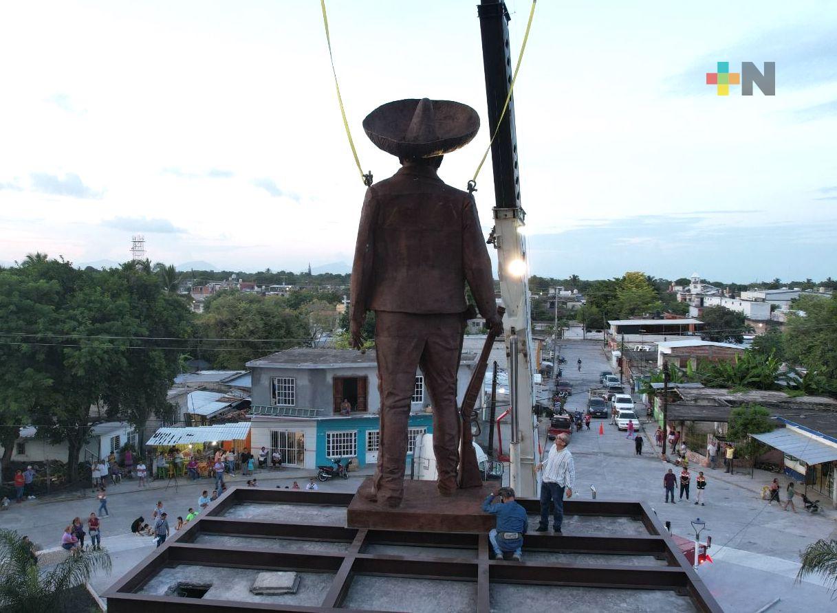 Llega a Rinconada el monumento más grande a Emiliano Zapata en el país