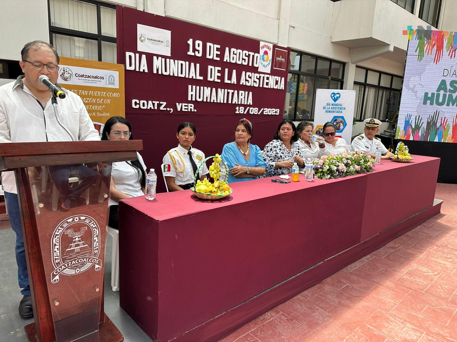 Conmemoran Día Internacional de la Ayuda Humanitaria en Coatzacoalcos