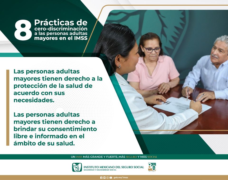 IMSS trabaja en la cero discriminación a las personas adultas mayores
