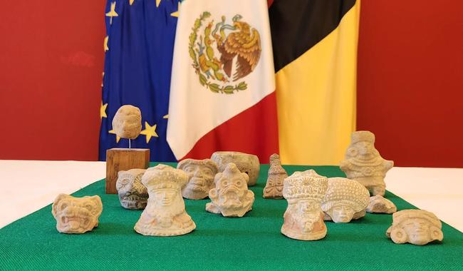 Restituyen desde Bélgica 20 piezas arqueológicas prehispánicas