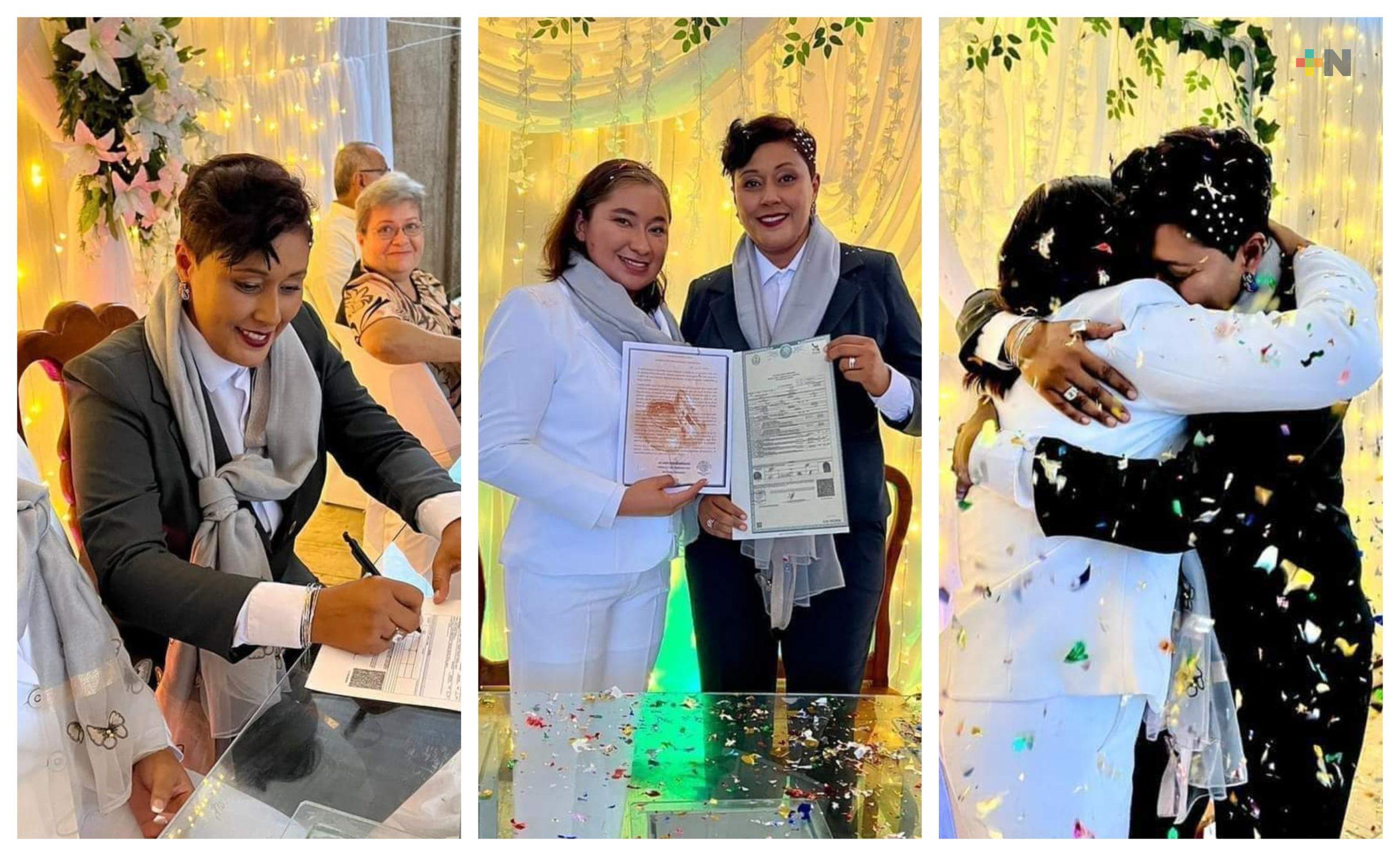 Realizan primera boda igualitaria en  Registro Civil de Oluta