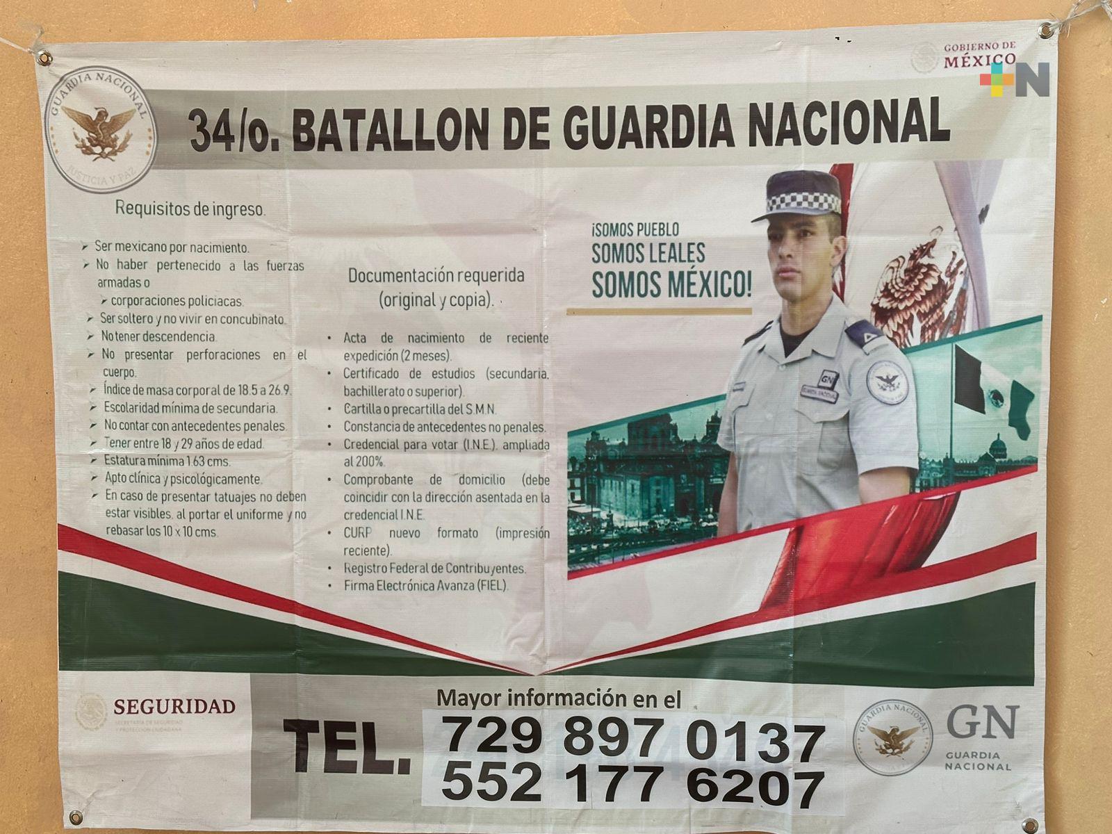 Realizan reclutamiento para la Guardia Nacional en Coatzacoalcos