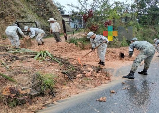 En Veracruz, Guardia Nacional mantiene Plan GN-A para auxiliar a población afectada por lluvias intensas