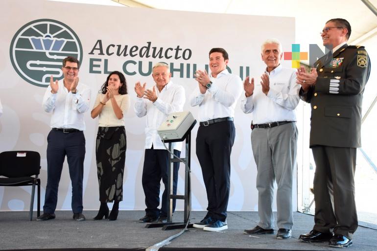 Presidente inaugura primera etapa del acueducto El Cuchillo II en Nuevo León