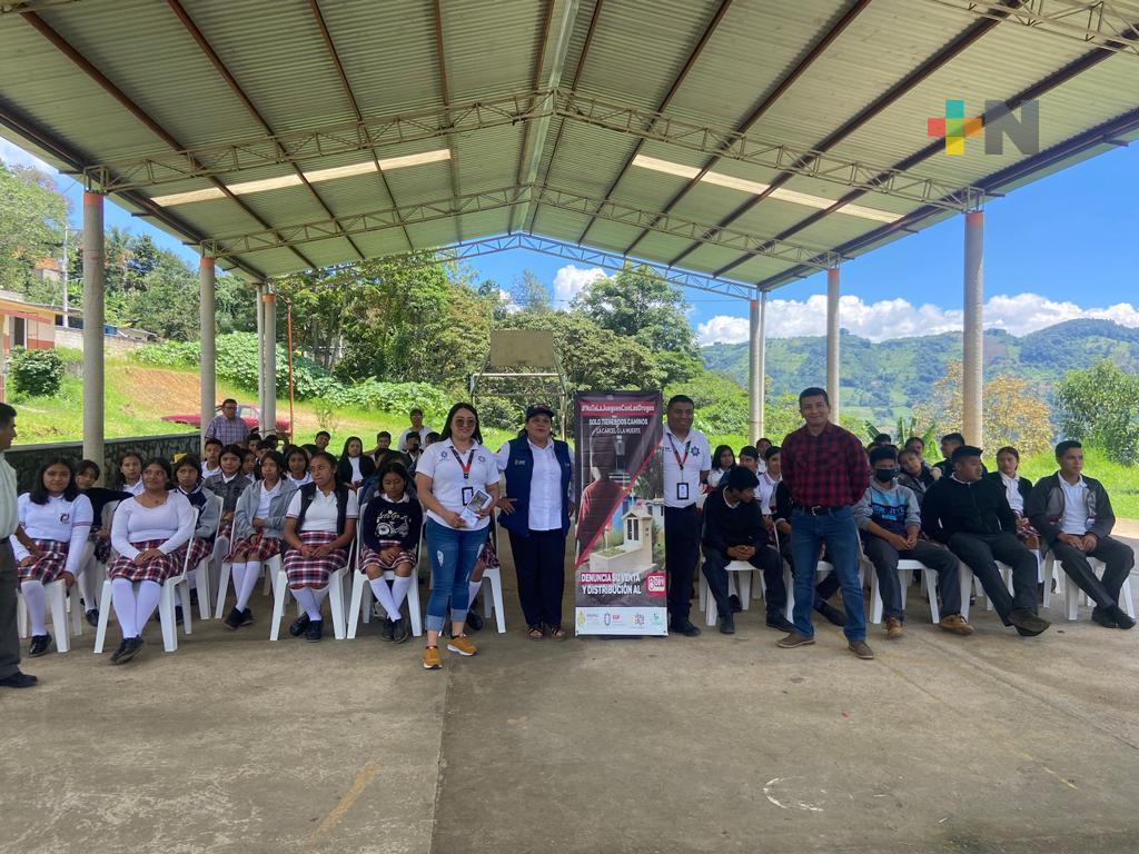 Campaña «No te la juegues con las drogas» en zona centro de Veracruz